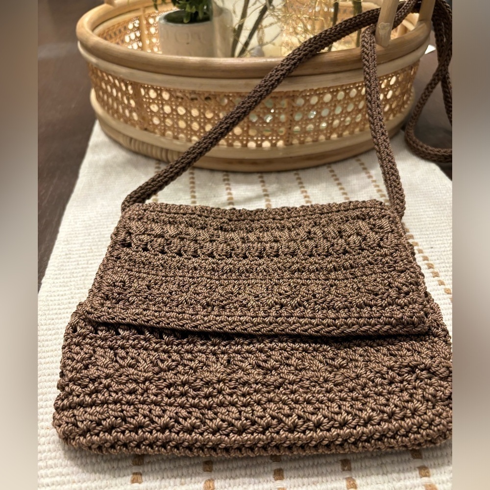 The Sak Brown Crocheted Crossbody Bag